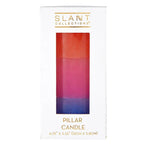 Mini Red-Pink-Blue Pillar Candle | Aesthetic Unscented Table Decor Cylindrical Candle 4.75" by The Bullish Store
