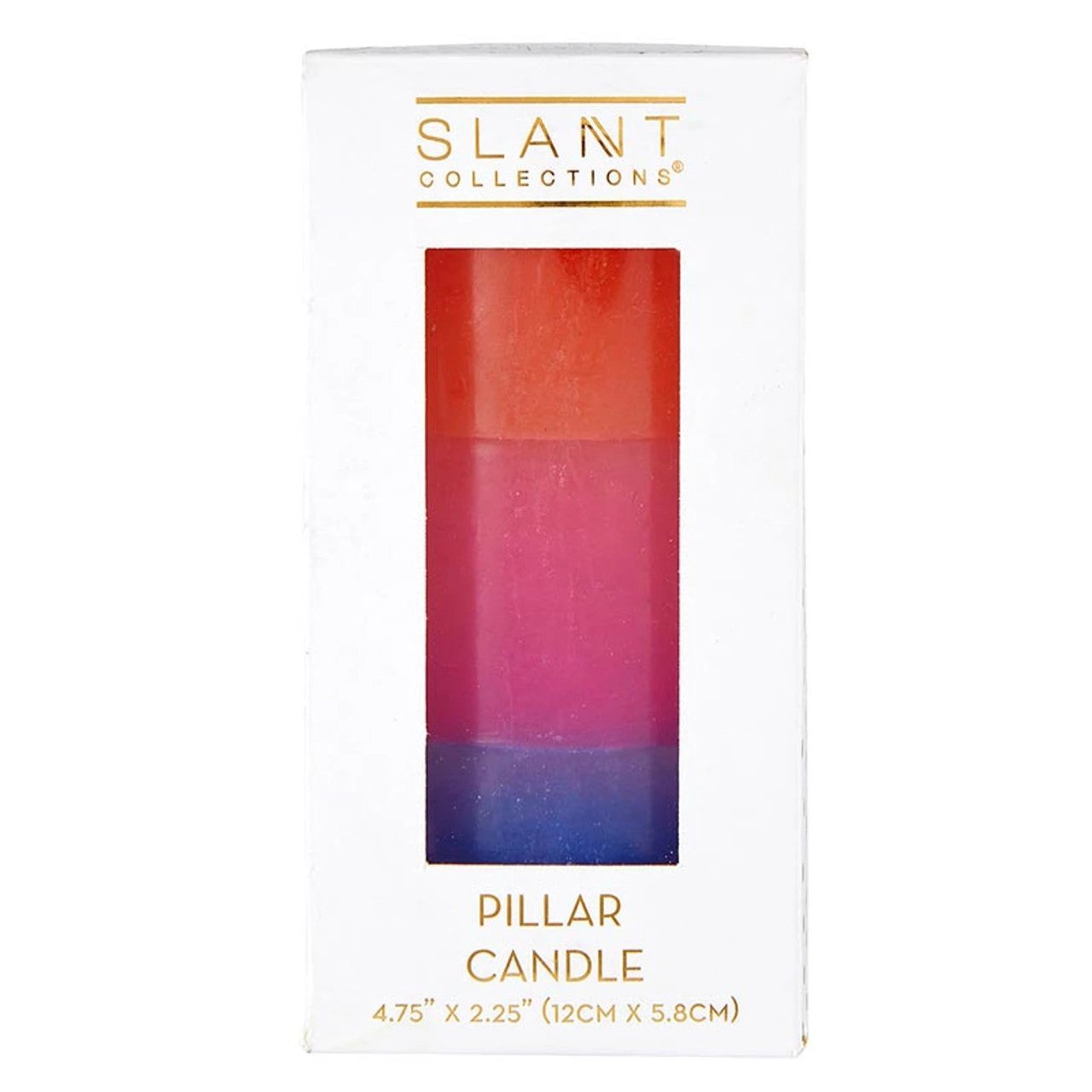 Mini Red-Pink-Blue Pillar Candle | Aesthetic Unscented Table Decor Cylindrical Candle 4.75" by The Bullish Store