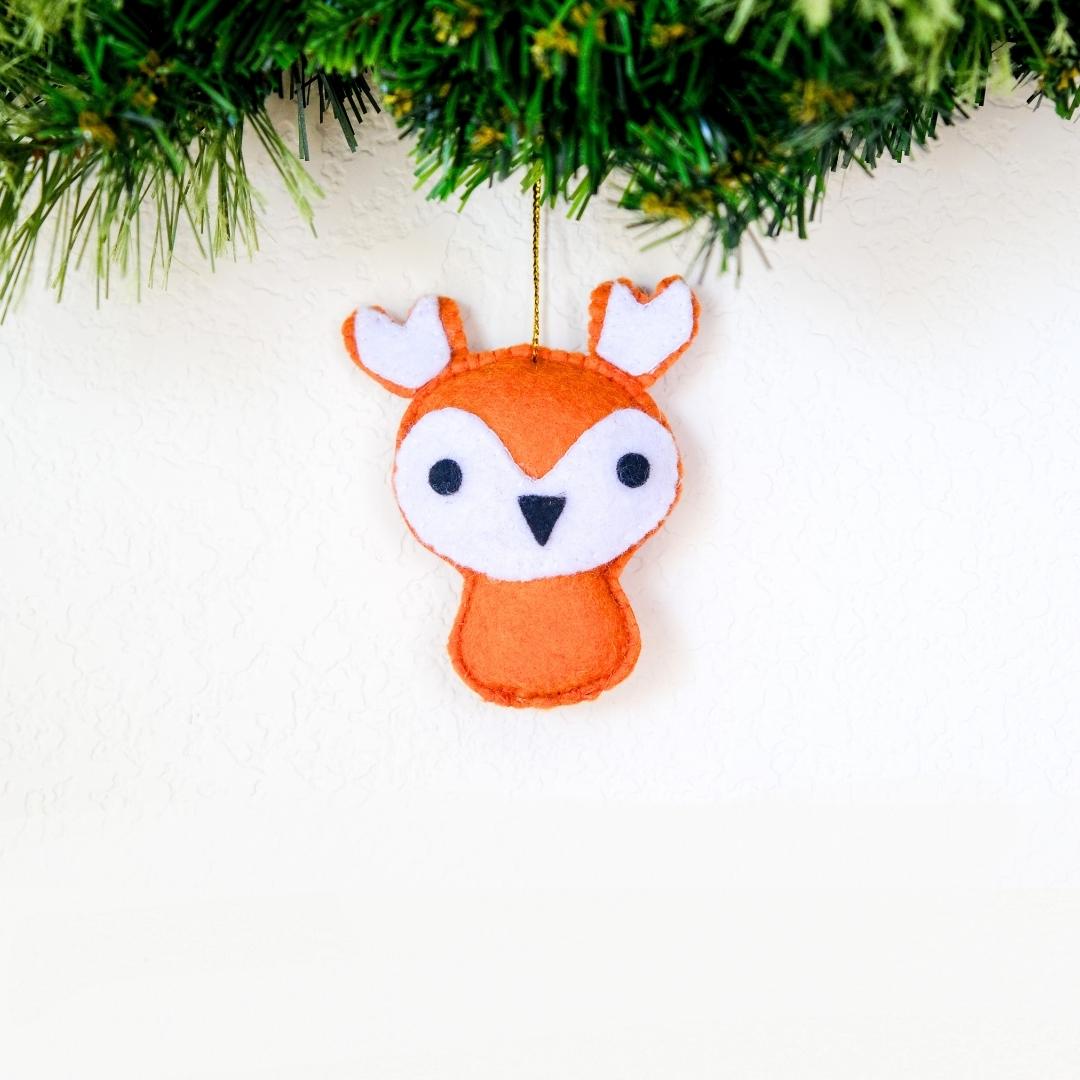 Mini Reindeer Felt Ornament Holiday La Vie Bien Mini Reindeer Felt Ornament