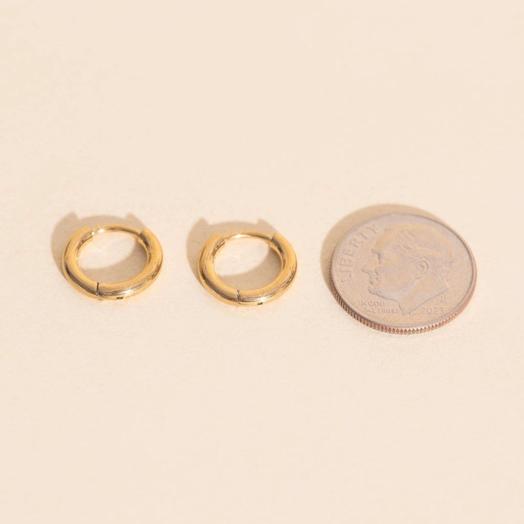 Mini Rounded Huggie Hoop Earrings by Oh Clementine