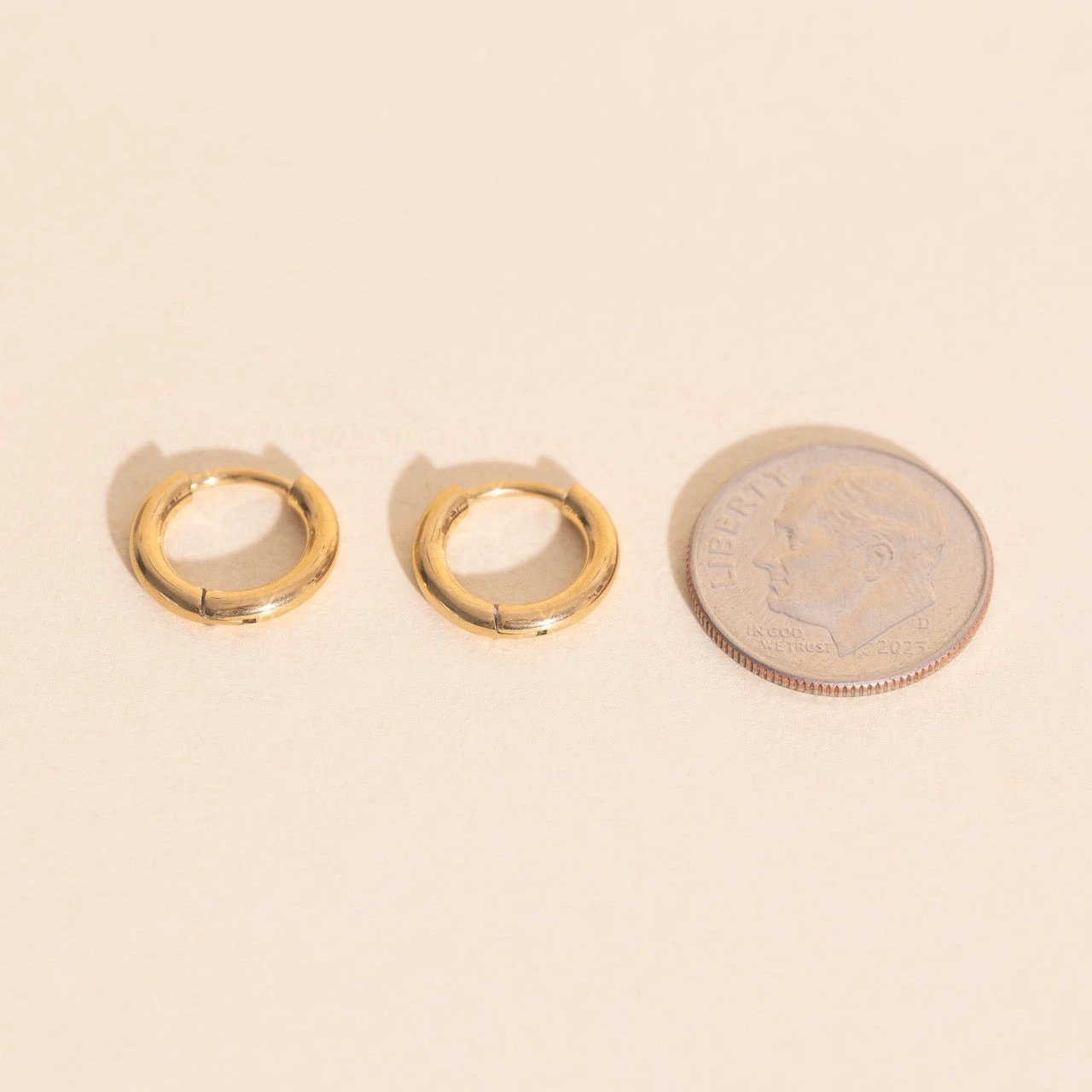 Mini Rounded Huggie Hoop Earrings by Oh Clementine