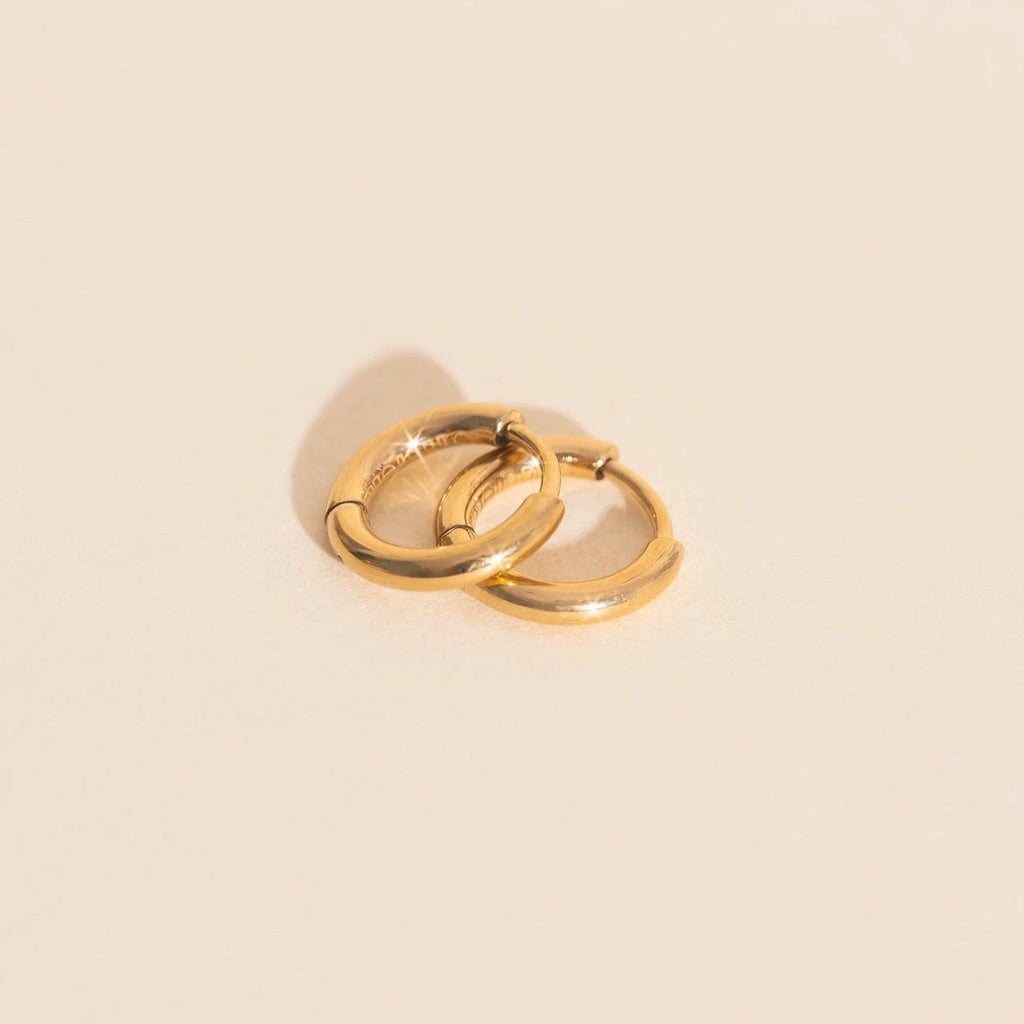 Mini Rounded Huggie Hoop Earrings by Oh Clementine