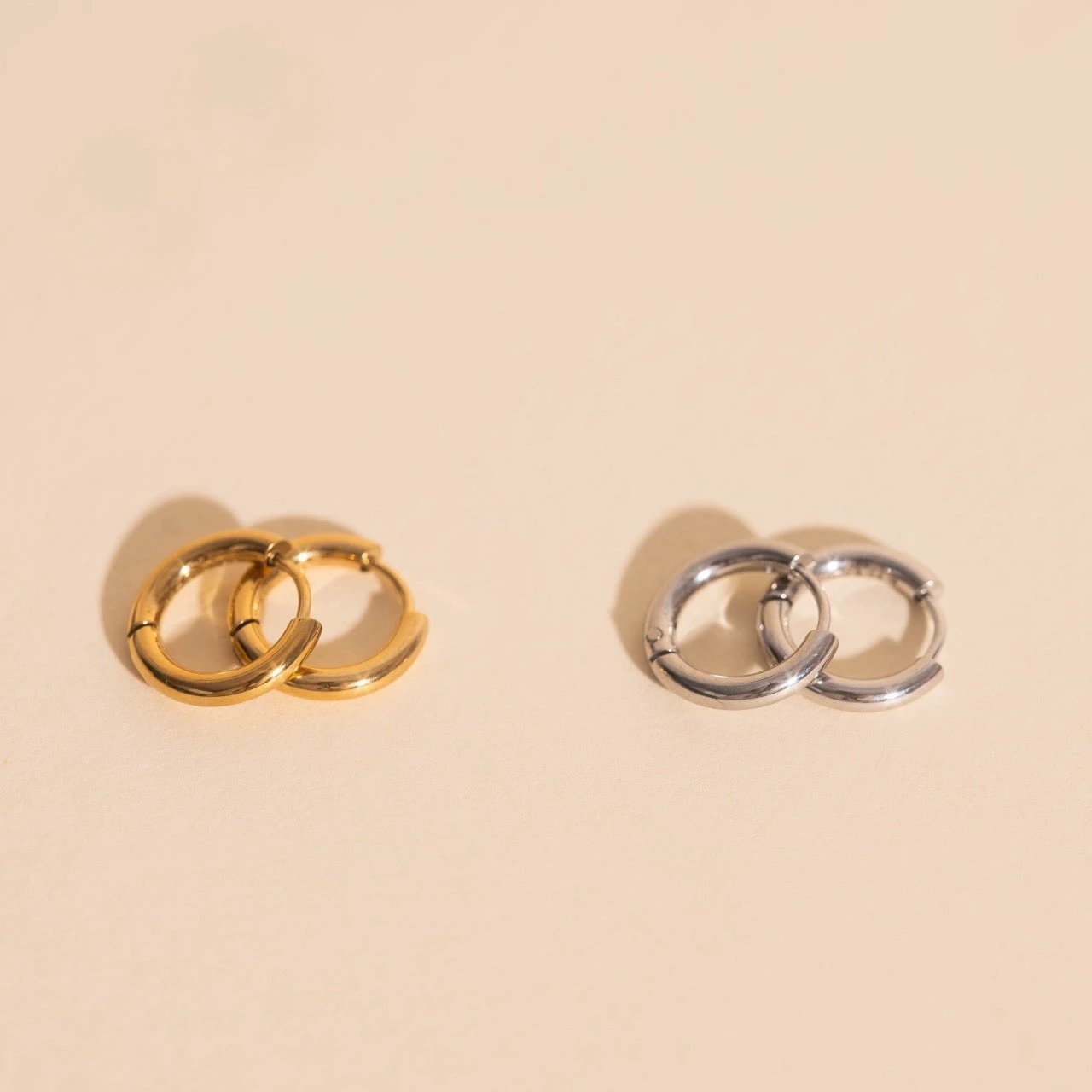 Mini Rounded Huggie Hoop Earrings by Oh Clementine