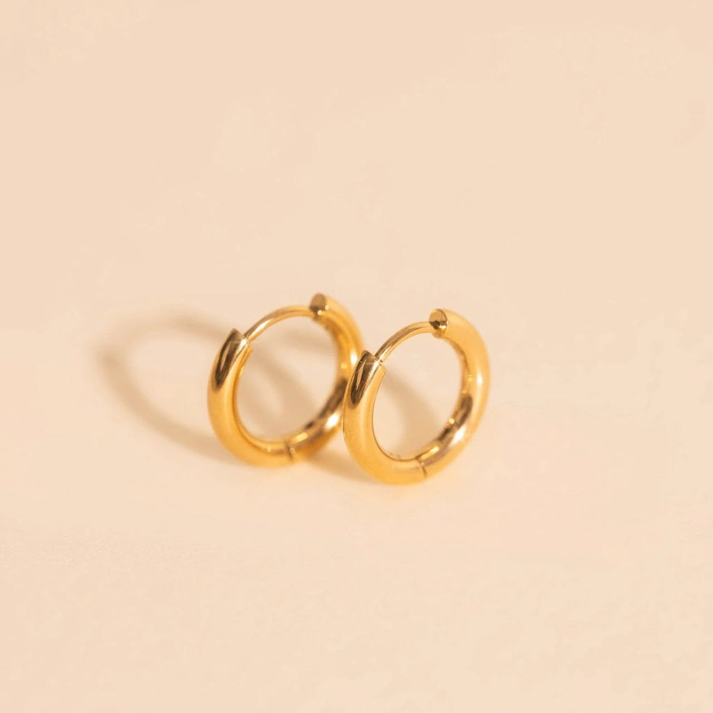 Mini Rounded Huggie Hoop Earrings by Oh Clementine