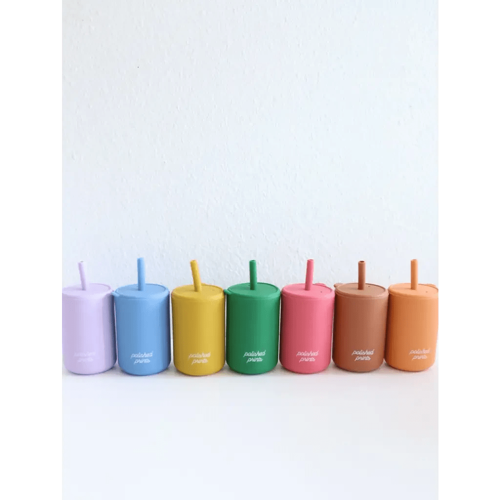 Mini Silicone Straw Cups for Kids by Polished Prints