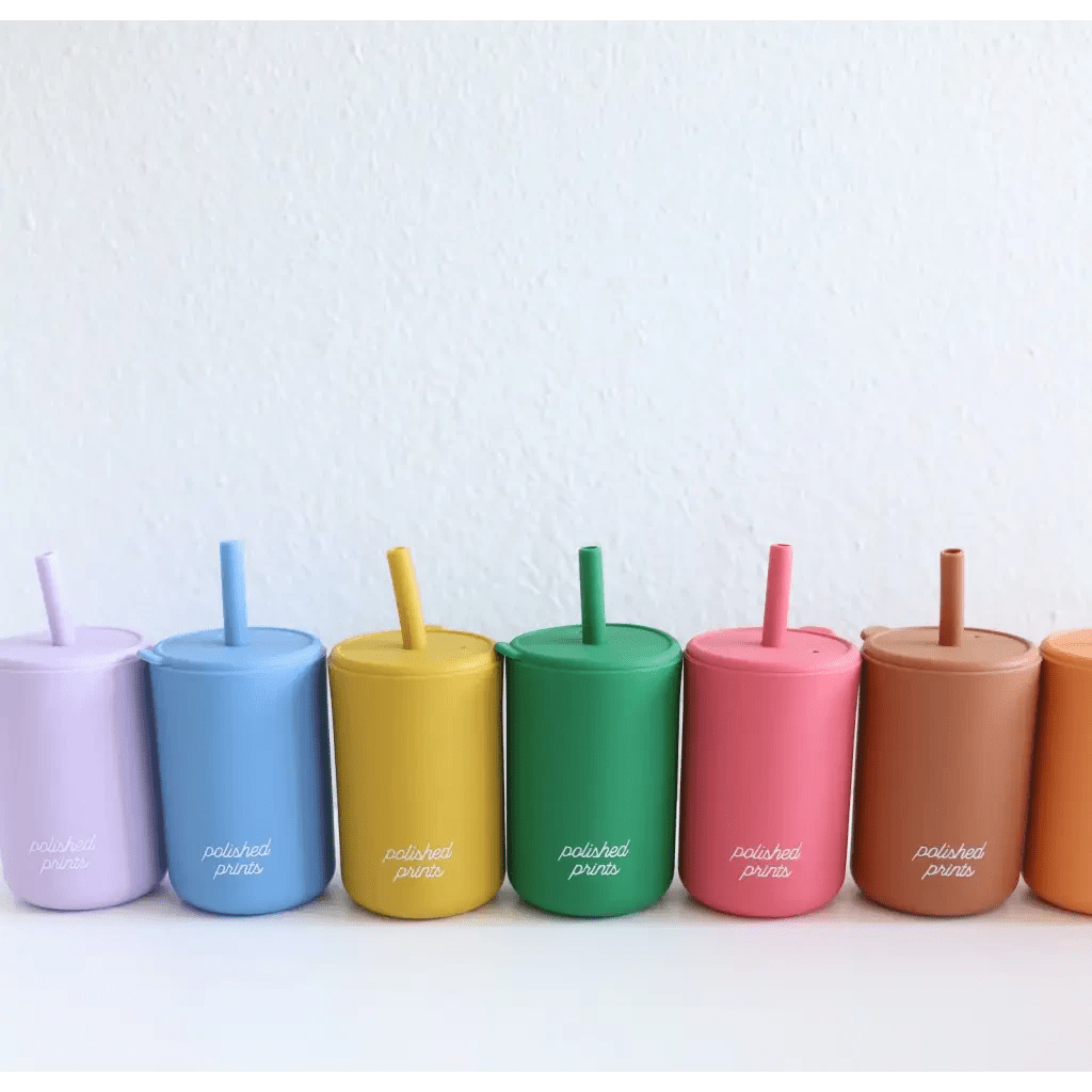 Mini Silicone Straw Cups for Kids by Polished Prints