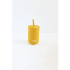 Mini Silicone Straw Cups for Kids in Mustard