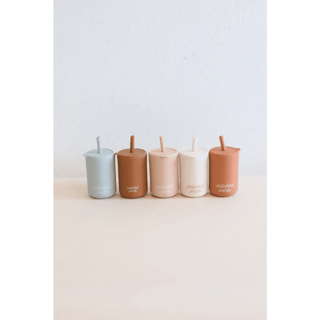 Mini Silicone Straw Cups for Kids – Spill Proof and Fun by Polished Prints