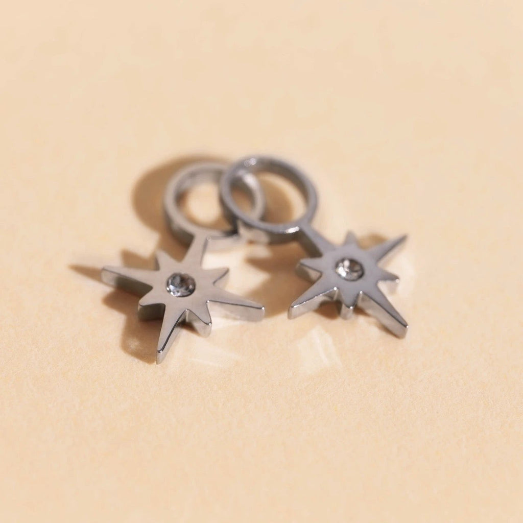 Mini Starburst Huggie Hoop Charms by Oh Clementine