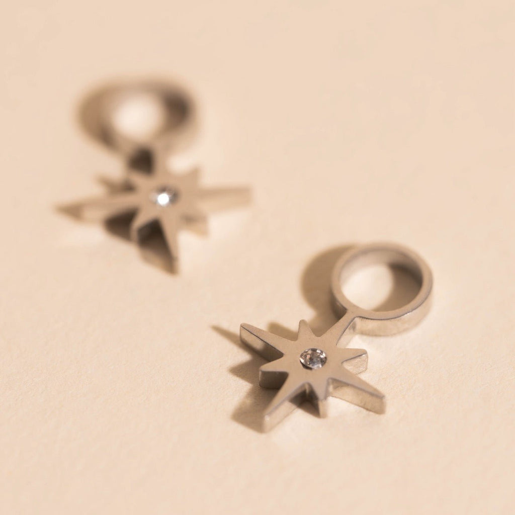 Mini Starburst Huggie Hoop Charms by Oh Clementine