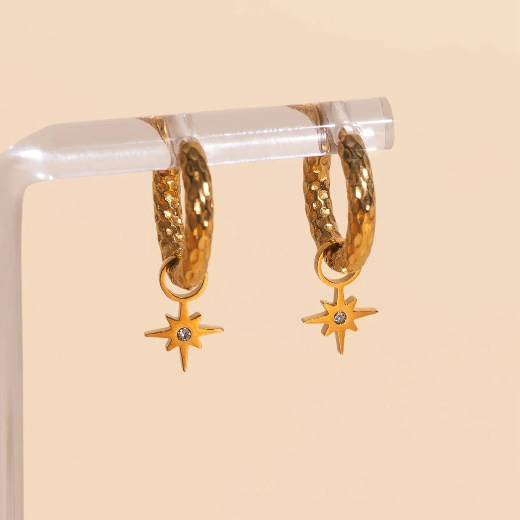 Mini Starburst Huggie Hoop Charms by Oh Clementine