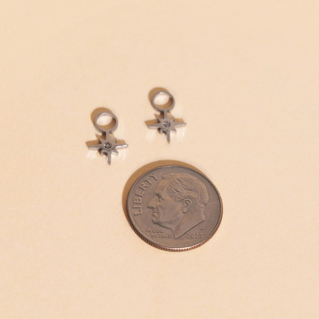Mini Starburst Huggie Hoop Charms by Oh Clementine