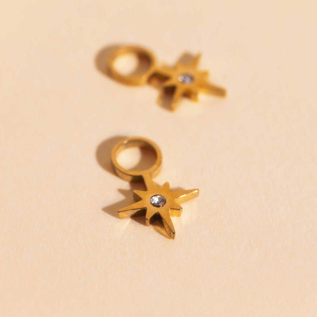 Mini Starburst Huggie Hoop Charms by Oh Clementine