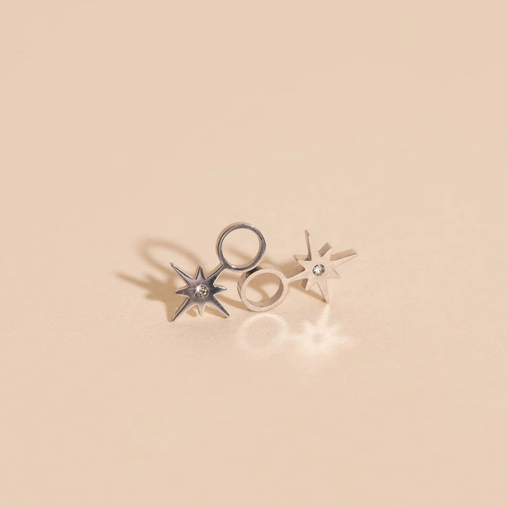Mini Starburst Huggie Hoop Charms by Oh Clementine