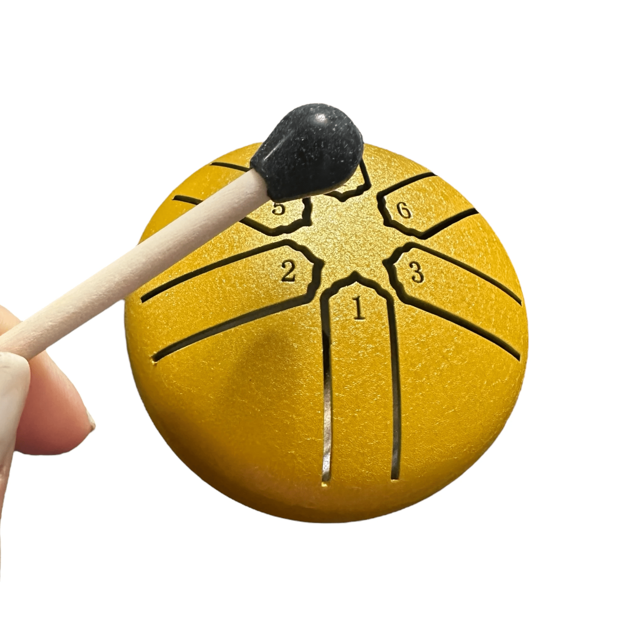 mini-steel-rain-drum-3-inch-percussion-instrument-with-mallet-yellow by Music Frog Co