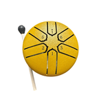 mini-steel-rain-drum-3-inch-percussion-instrument-with-mallet-yellow by Music Frog Co