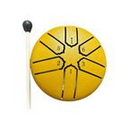 mini-steel-rain-drum-3-inch-percussion-instrument-with-mallet-yellow by Music Frog Co