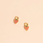 Mini Strawberry Huggie Hoop Charms by Oh Clementine