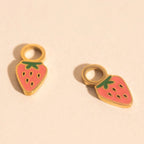 Mini Strawberry Huggie Hoop Charms by Oh Clementine