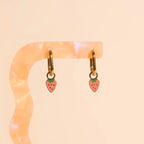 Mini Strawberry Huggie Hoop Charms by Oh Clementine