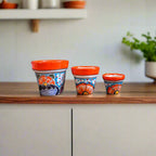 Mini Talavera Flower Pot Set | Colorful Mexican Planters (Set of 3) Talavera Flower Pot La Vie Bien Mini Talavera Flower Pot Set | Colorful Mexican Planters (Set of 3)