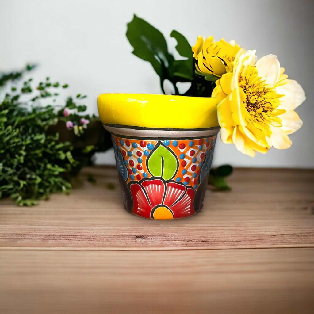 Mini Talavera Flower Pot Set | Colorful Mexican Planters (Set of 3) Talavera Flower Pot La Vie Bien Mini Talavera Flower Pot Set | Colorful Mexican Planters (Set of 3)