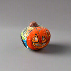 Mini Talavera Pumpkin | Handcrafted Mexican Jack-O'-Lantern
