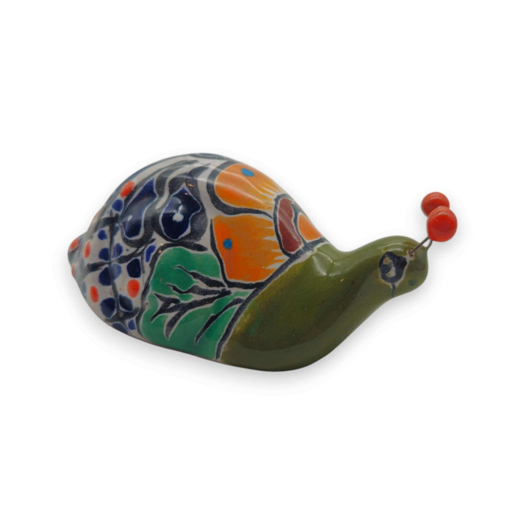 Mini Talavera Snail Figurine | Hand - Painted Mexican Ceramic Talavera Figurine La Vie Bien Mini Talavera Snail Figurine | Hand - Painted Mexican Ceramic