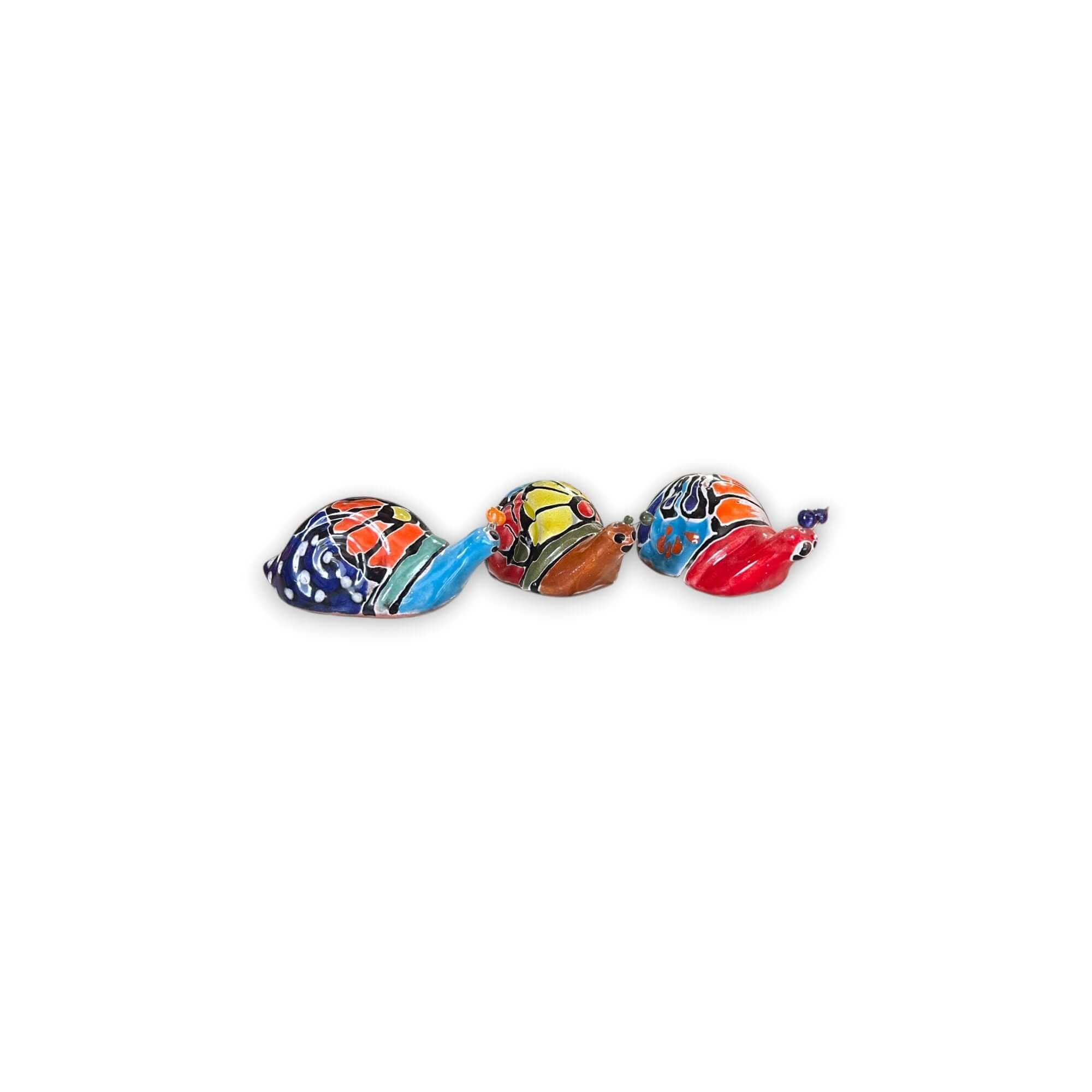 Mini Talavera Snail Figurine | Hand-Painted Mexican Ceramic Talavera Figurine La Vie Bien Mini Talavera Snail Figurine | Hand-Painted Mexican Ceramic