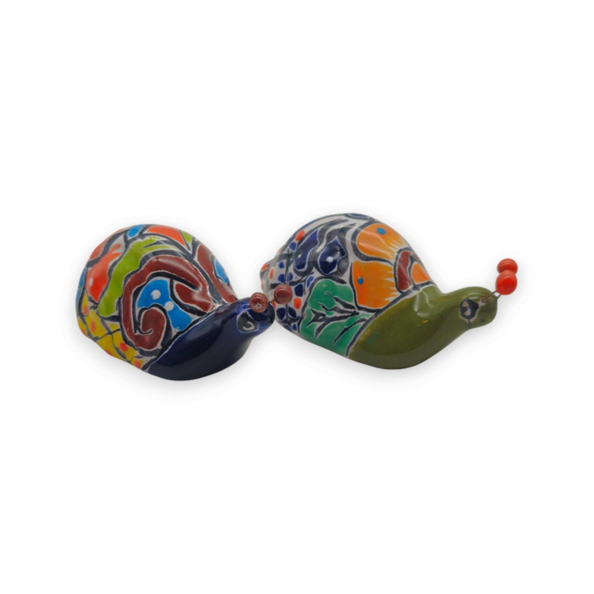 Mini Talavera Snail Figurine | Hand-Painted Mexican Ceramic Talavera Figurine La Vie Bien Mini Talavera Snail Figurine | Hand-Painted Mexican Ceramic