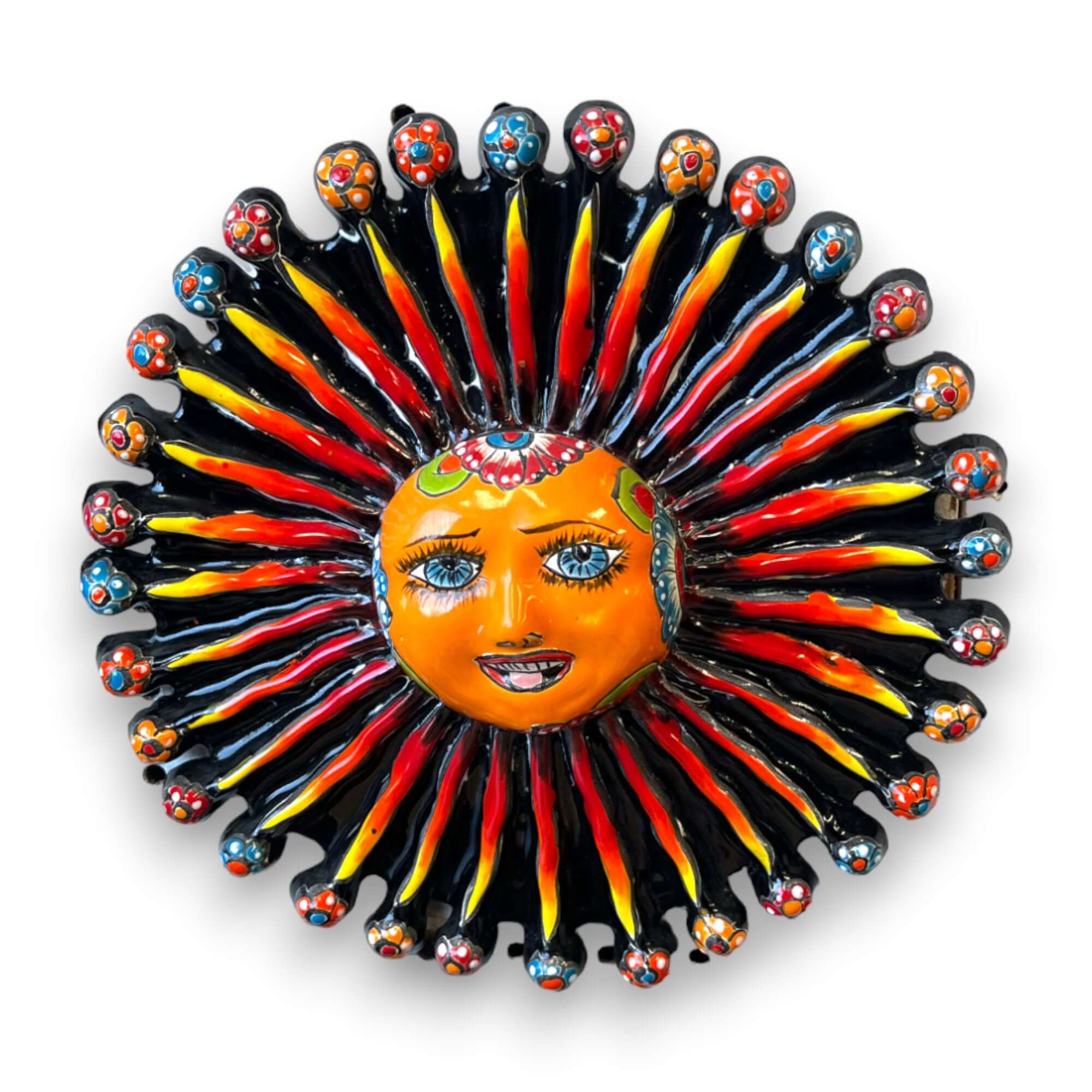 Mini Talavera Sun Wall Art | Handcrafted Mexican Decor Talavera Wall Art La Vie Bien Mini Talavera Sun Wall Art | Handcrafted Mexican Decor