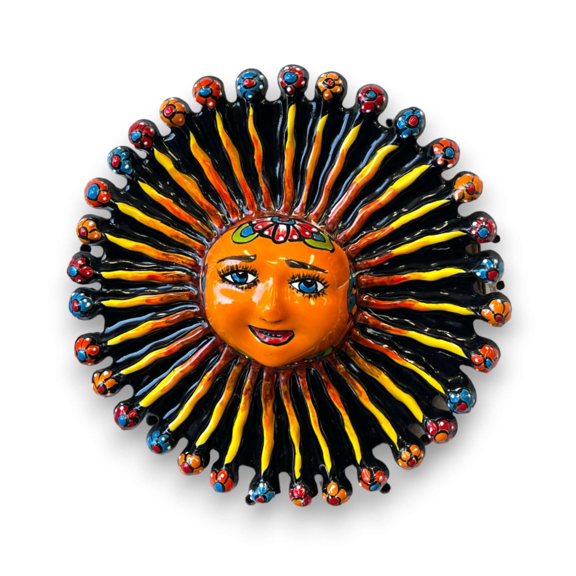 Mini Talavera Sun Wall Art | Handcrafted Mexican Decor Talavera Wall Art La Vie Bien Mini Talavera Sun Wall Art | Handcrafted Mexican Decor