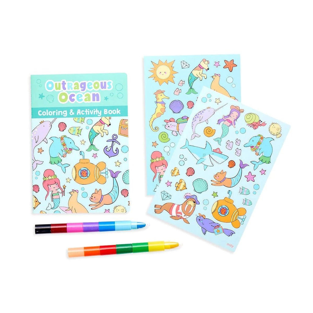Mini Traveler Coloring & Activity Kit - Outrageous Ocean Just for Kids La Vie Bien Mini Traveler Coloring & Activity Kit - Outrageous Ocean