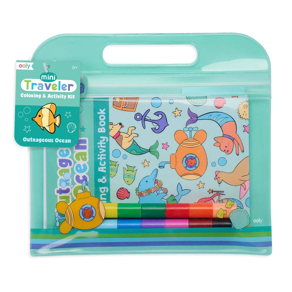 Mini Traveler Coloring & Activity Kit - Outrageous Ocean Just for Kids La Vie Bien Mini Traveler Coloring & Activity Kit - Outrageous Ocean