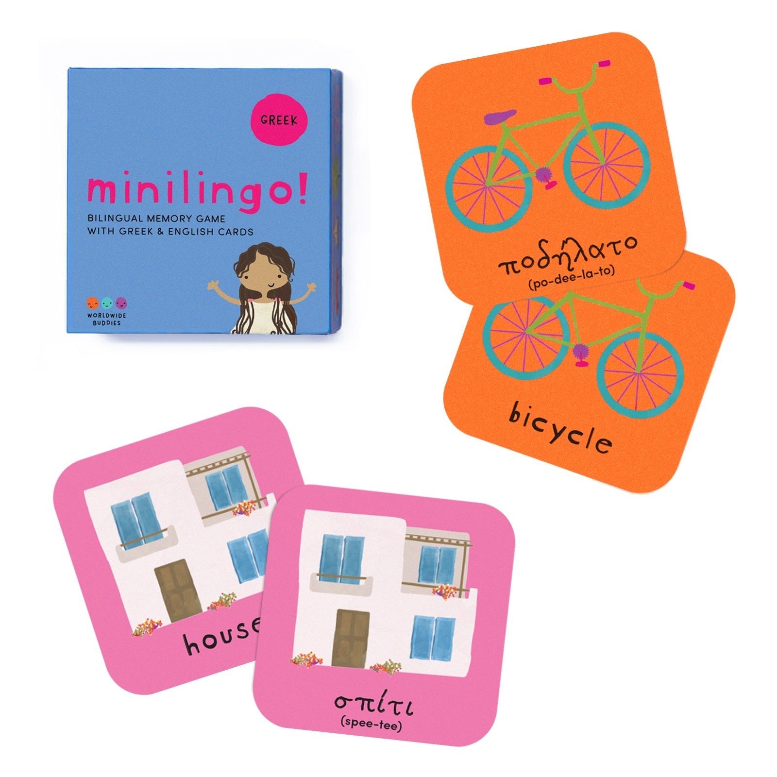 Minilingo, Greek/English Flashcards La Vie Bien Minilingo, Greek/English Flashcards