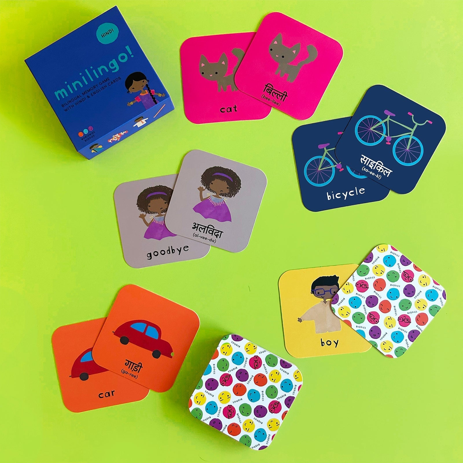Minilingo, Hindi/English Flashcards La Vie Bien Minilingo, Hindi/English Flashcards