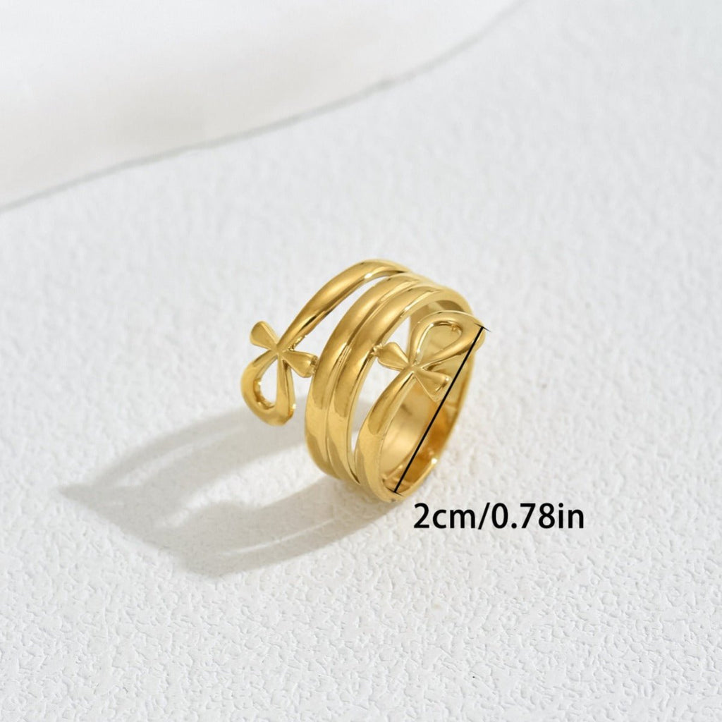 Minimalist Bow Design Statement Ring (MAC411) La Vie Bien Minimalist Bow Design Statement Ring (MAC411)
