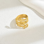 Minimalist Bow Design Statement Ring (MAC411) La Vie Bien Minimalist Bow Design Statement Ring (MAC411)