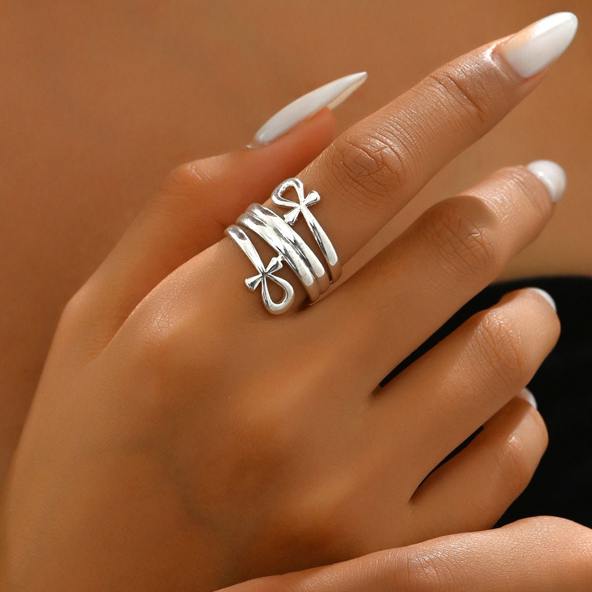 Minimalist Bow Design Statement Ring (MAC411) La Vie Bien Minimalist Bow Design Statement Ring (MAC411)