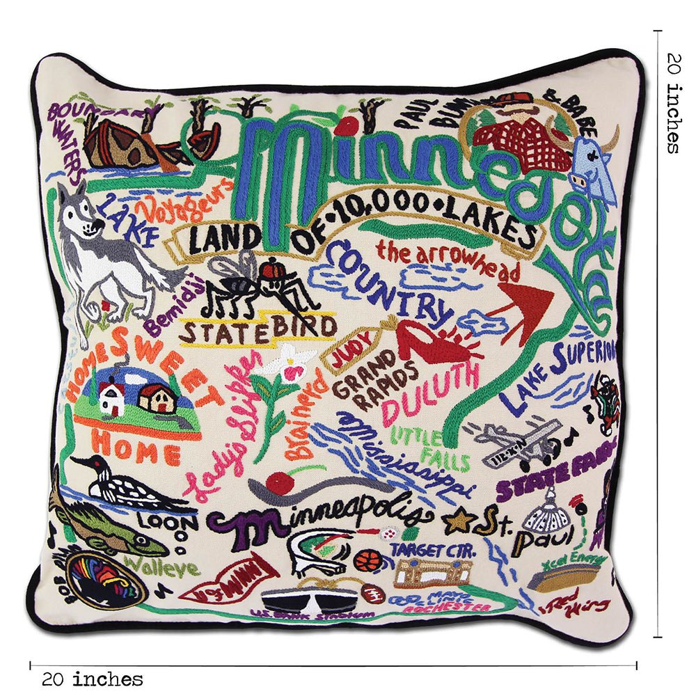 Minnesota Hand - Embroidered Pillow Pillows La Vie Bien Minnesota Hand - Embroidered Pillow