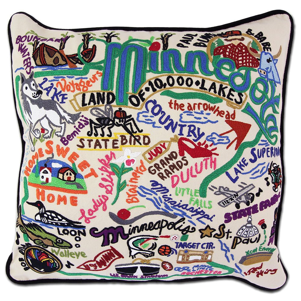 Minnesota Hand - Embroidered Pillow Pillows La Vie Bien Minnesota Hand - Embroidered Pillow