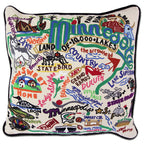 Minnesota Hand - Embroidered Pillow Pillows La Vie Bien Minnesota Hand - Embroidered Pillow