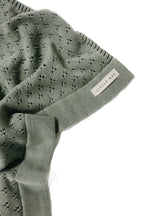 Mint Pointelle Knit Blanket by Little Mae & Co