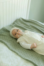 Mint Pointelle Knit Blanket by Little Mae & Co