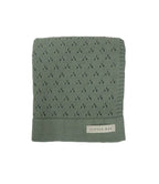 Mint Pointelle Knit Blanket by Little Mae & Co