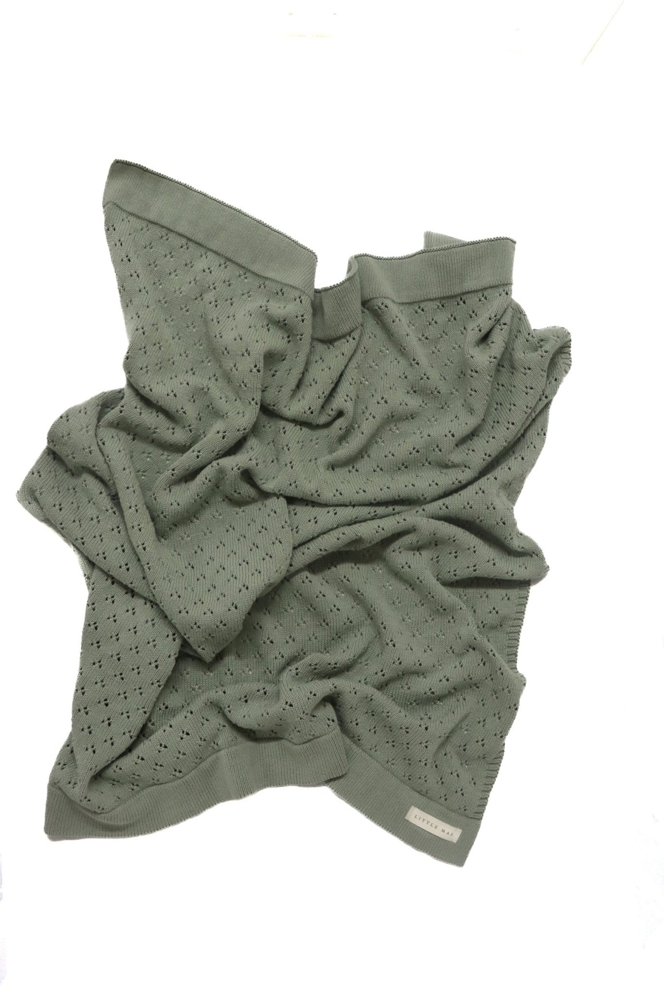 Mint Pointelle Knit Blanket