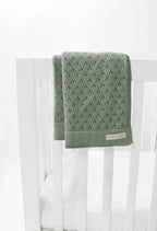 Mint Pointelle Knit Blanket by Little Mae & Co