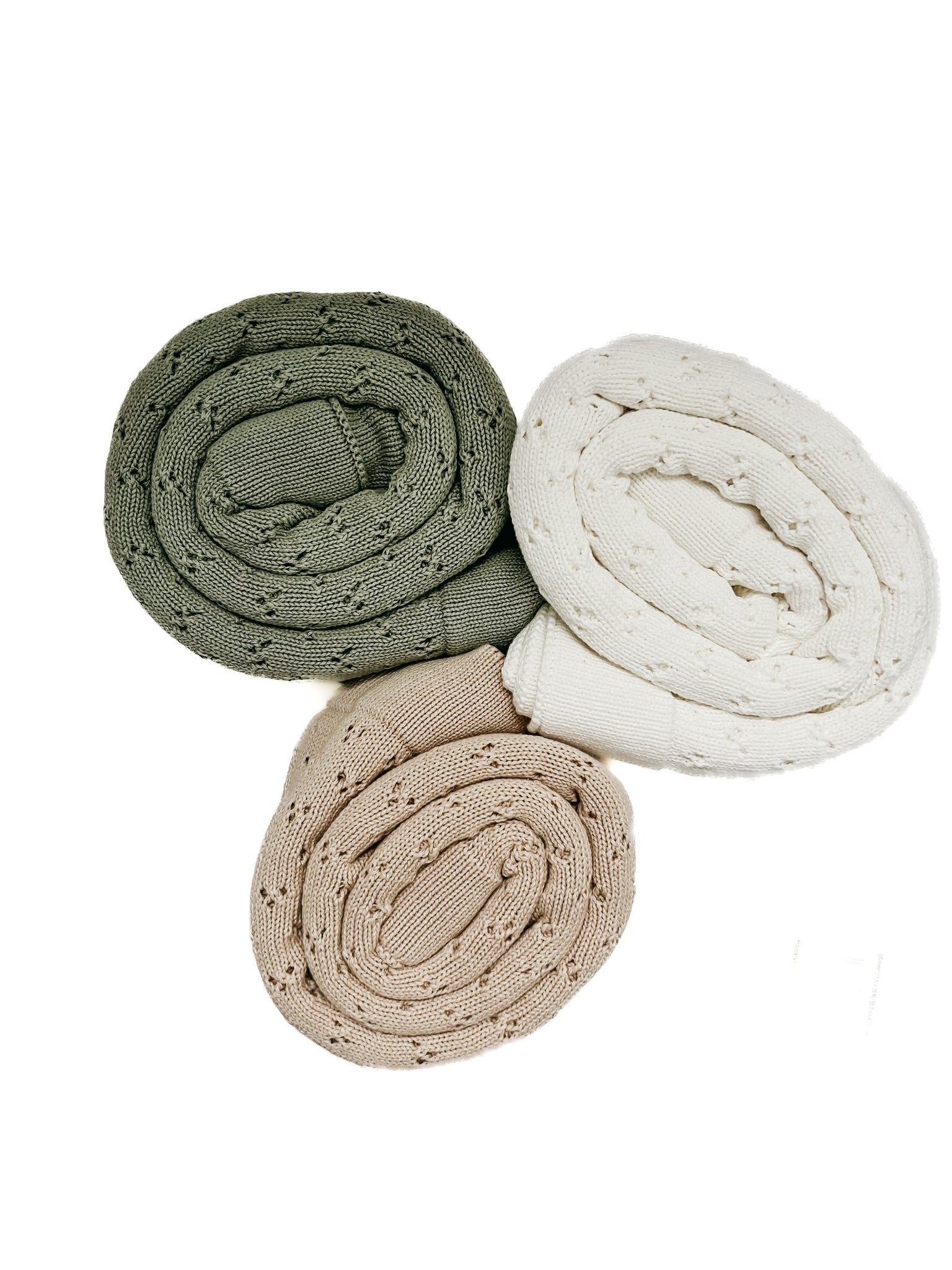 Mint Pointelle Knit Blanket