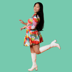 Mint & Strawberry Meadow Print 3/4 Sleeve Tee Allover print tee La Vie Bien Mint & Strawberry Meadow Print 3/4 Sleeve Tee