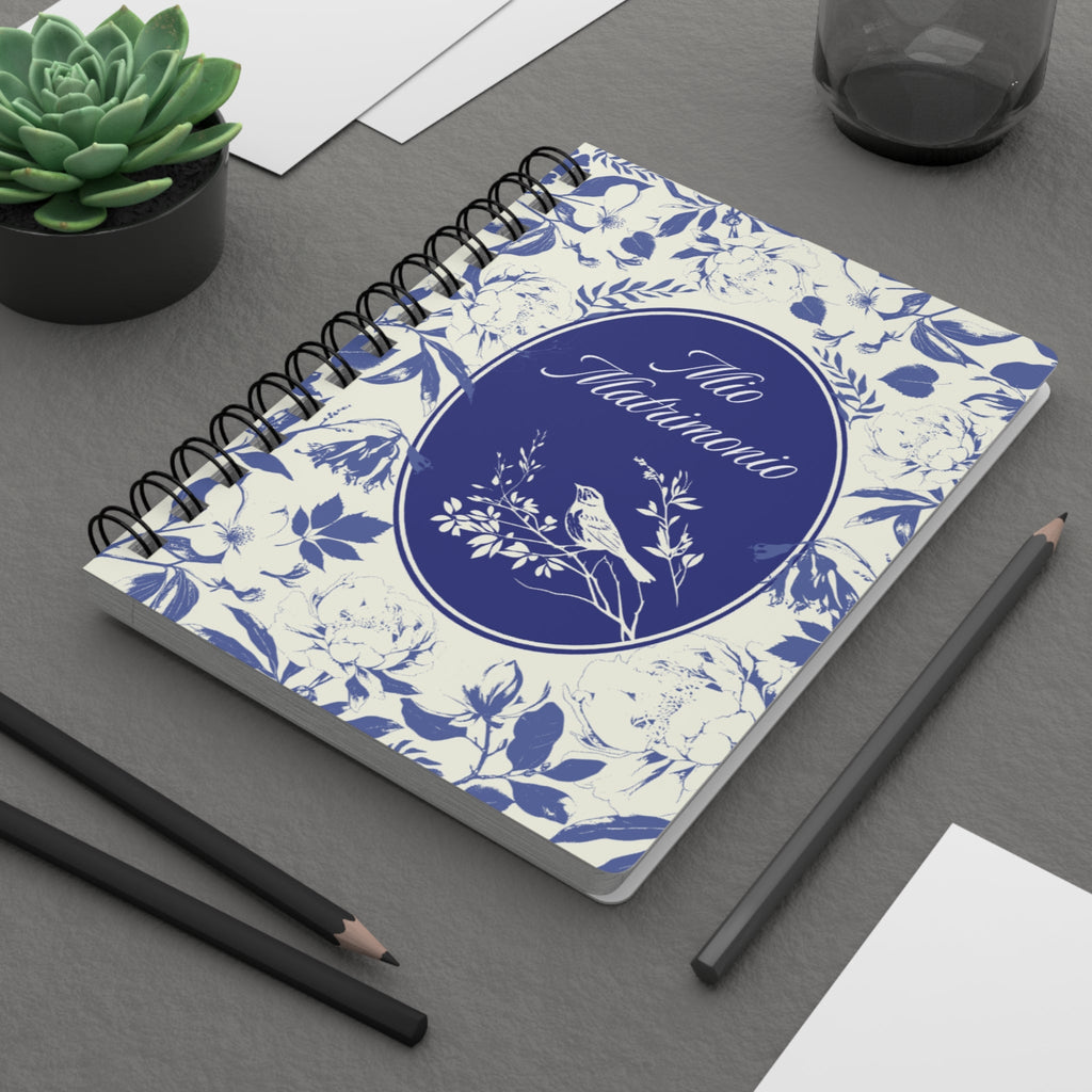 Mio Matrimonio Spiral Journal — Blue Floral Wedding Planner & Guest Memory Book Paper products La Vie Bien Mio Matrimonio Spiral Journal — Blue Floral Wedding Planner & Guest Memory Book